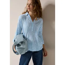 Klassische Bluse, mit Streifen Seersucker Muster, Gr. XS (36), ultramarine, , 64983131-XS