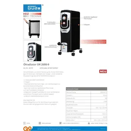 Güde Ölradiator OR 2000-9 2000 W Schwarz