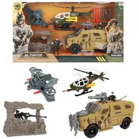 Toi-Toys ALFAFOX XXL Spielset mit Jeep, Hubschrauber, Figuren &