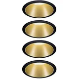 Paulmann Cole Coin Einbauleuchte 4er Set LED 6W Schwarz, Gold