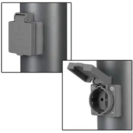 monzana MONZANA® Außenleuchte mit Steckdose IP44 Wetterfest Edelstahl E27 Anthrazit 50cm Außen Wegeleuchte Standleuchte Garten