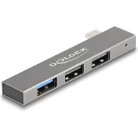 Delock 64274 laptop-dockingstation & portreplikator Andocken USB 3.2 Gen 2 (3.1 Gen 2) Type-C Grau