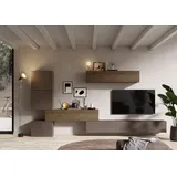 INOSIGN »INFINITY, 7tlg. Breite 340 cm, Höhe variabel, Schrankwand, Anbauwand«, (7 St.), (Lowboard hängend 2tlg., 2x Hängeschr., 2x Hängewürfel, Würfel-Elem.), braun