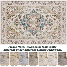 luxuskollektion CHOSHOME Waschbarer Vintage Teppich 160x230CM Beige Orient