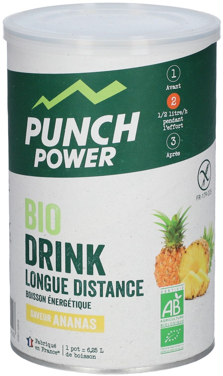 PUNCH POWER Biodrink Longue distance saveur Ananans 500 g Poudre