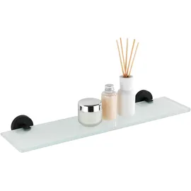 Wenko Glasablage Bosio Black, Edelstahl, rostfrei, matt 46,5 x 5,5 x 13,5 cm, inkl. Schraubmaterial, Schwarz