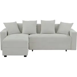 Ecksofa 217 cm L-Form Polyester 3-Sitzer Beige