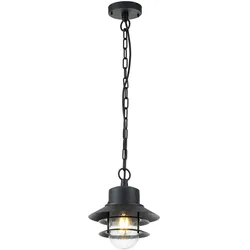 Licht-Erlebnisse Hängelampe SOLAS Schwarz 304er Edelstahl Glas 1x E27 max. 60W LE57393