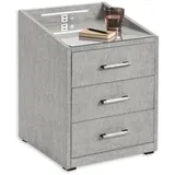 ed exciting design Nachtkonsole ED EXCITING DESIGN Moon Nachttisch Boxspringbett, uran schlamm), B:47cm H:61cm T:46cm, Sideboards, Nachtkonsole, mit USB-Anschluss und LED-Beleuchtung - 47 x 61 x 46 cm (B/H/T)