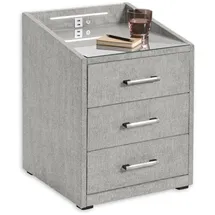 ed exciting design Nachtkonsole ED EXCITING DESIGN Moon Nachttisch Boxspringbett, uran schlamm), B:47cm H:61cm T:46cm, Sideboards, Nachtkonsole, mit USB-Anschluss und LED-Beleuchtung - 47 x 61 x 46 cm (B/H/T)