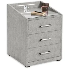 ed exciting design Nachtkonsole ED EXCITING DESIGN Moon Nachttisch Boxspringbett, uran schlamm), B:47cm H:61cm T:46cm, Sideboards, Nachtkonsole, mit USB-Anschluss und LED-Beleuchtung - 47 x 61 x 46 cm (B/H/T)