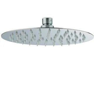 Relaxdays Duschkopf Regendusche rund, 200 mm, Edelstahl, Spiegeleffekt, Hochglanz, rain shower 1/2 Zoll, silber