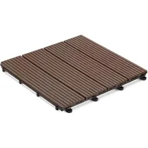 Karat Klickfliesen Terrassenfliesen WPC Royal - 30 x 30 cm - Drainagefunktion - Witterungsbeständig // Dunkelbraun