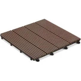 Karat Klickfliesen Terrassenfliesen WPC Royal - 30 x 30 cm - Drainagefunktion - Witterungsbeständig // Dunkelbraun