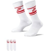 Nike Sportswear Dri-FIT Everyday Essential Crew-Socken White/University Red/University Red 46-50