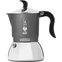 Bialetti Flame Induction Kaffeemaschine, Aluminium, Steel, Grau, 2 Tassen