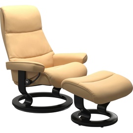 Stressless Relaxsessel "View" Sessel Gr. Material Bezug, Cross Base Schwarz, Funktion Ausführung, Maße B/H/T, gelb (yellow) Lesesessel und Relaxsessel
