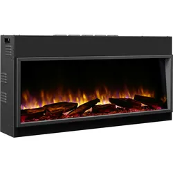 BALDERIA Amazona 44" | Elektro Einbaukamin, Heizung, 3D-Flammeneffekt, LED-Beleuchtung, Timer | Schwarz