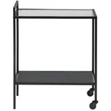 MID.YOU Servierwagen, Klar, Metall, Glas rechteckig, eckig, Rollen 60x75x30 cm, Klar/Schwarz, Glass/Metall, 1 Stk