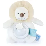 Doudou et Compagnie - Nachtlicht Plüsch Löwe Musik und Licht für Kinder – mit 3 Lichtern – Größe 20 cm – Farbe Weiß/Beige – Kollektion Unicef – Geschenkidee ab der Geburt – DC3993