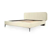 Fun Möbel Polsterbett Doppelbett MIAMI 140x200cm Komplettset in Stoff Monolith Creme