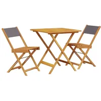 vidaXL 3-tlg. Bistro-Set Anthrazit Stoff und Massivholz