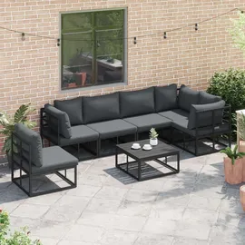 vidaXL Garten-Lounge-Set 7-tlg. schwarz Aluminium