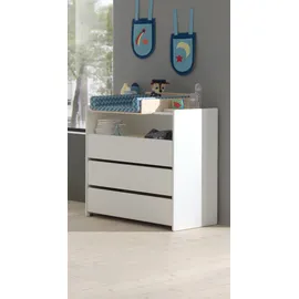 58 aufm Kessel WICKELKOMMODE Karilynn 90x74x106 aus MDF+Holz in Weiß