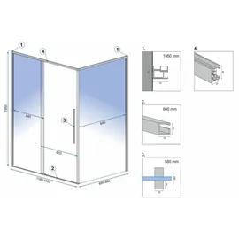REA Duschkabine Solar mit Schiebetür 90 x 120 cm Gold transparent
