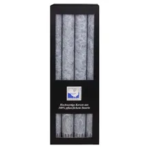 Kerzenfarm Hahn Stearin Stabkerze Set 3 St. grau