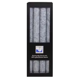 Kerzenfarm Hahn Stearin Stabkerze Set 3 St. grau