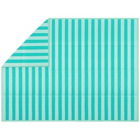 JEMIDI Strandmatte 150x200cm faltbar - Matte für den Strand - tragbar leicht groß - Liegematte Stranddecke Picknickdecke Decke - grün gestreift