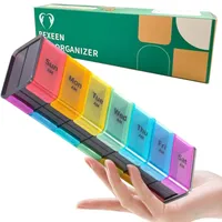 Große Tablettenbox 7 Tage morgens abends – XL Pillendose 2 Fächer Beidseitige Pillenbox für eine Woche Medikamentenbox 14 Tage Groß Tabletten Organizer Wochen Medikamenten Supplement Pill Box