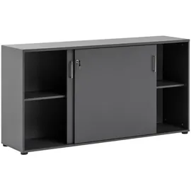 MÖBELPARTNER Schiebetürenschrank 1500, 701489 anthrazit 2 Fachböden 160,2 x 41,0 x 84,2 cm