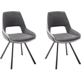 Esszimmerstuhl MCA FURNITURE "Bayonne", grau (dunkelgrau, grau, anthrazit lackiert, dunkelgrau), B:54cm H:90cm T:60cm, Polyester, Stühle, Esszimmerstuhl, 2er Set, Stuhl 180drehbar, belastbar bis 120 kg, Sitzhöhe ca. 50 cm