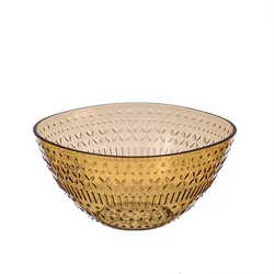 Schale - Müslischale - Kunststoff - D: 14cm - 630ml - mit Muster - gelb