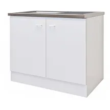 Flex-Well Unterschrank Spülenunterschrank 100 x 0 x 0 cm Weiß