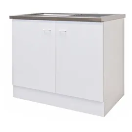 Flex-Well Unterschrank Spülenunterschrank 100 x 0 x 0 cm Weiß