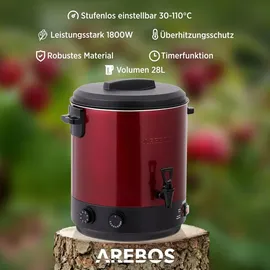 Arebos Einkochautomat 28 l rot