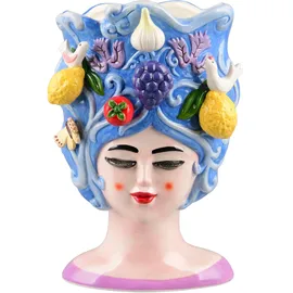 Mirrors and More Vase Fiora (18 x 18,5 x 29,5 cm, Keramik, Blau)