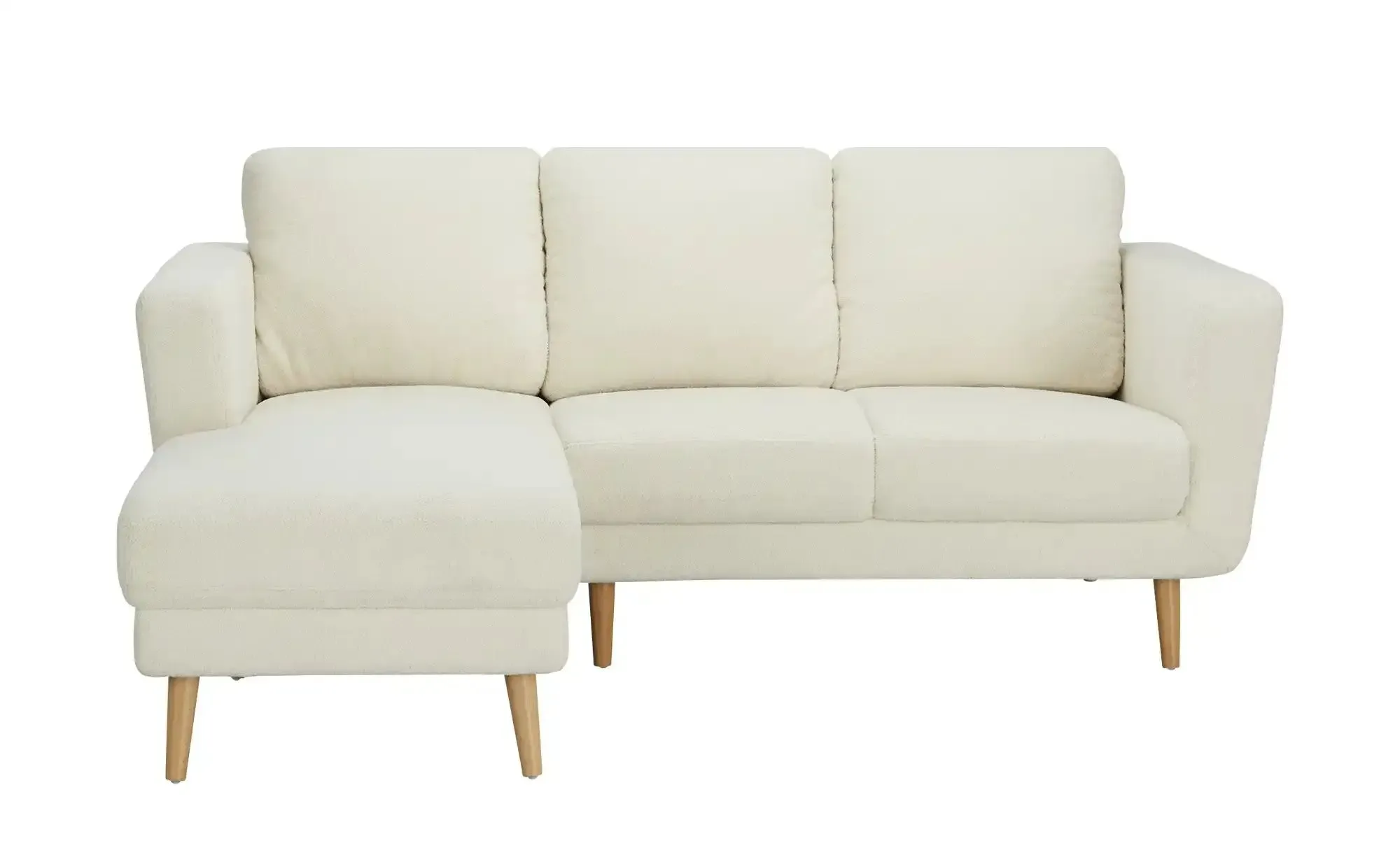 uno Ecksofa Teddystoff Scandi 2235 , creme , Maße (cm): B: 185 H: 87 T: 152