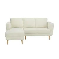 uno Ecksofa Teddystoff Scandi 2235 , creme , Maße (cm): B: 185 H: 87 T: 152