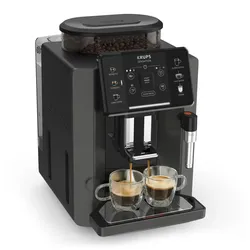 Krups Sensation EA910810 Kaffeemaschine, 5 Getränke, mit 2-Tassen-Kaffeefunktion, Farbe: Schwarz