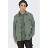Only & Sons Herren, Freizeit Hemd ONSNEWKODYL Overshirt regular fit XS - XXL, Größe:L, Farbe:Castor gray), 22021279
