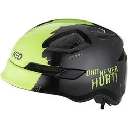 KED Kinder - Fahrradhelm POP II Lite, Dirt Never Hurt Black Green XS