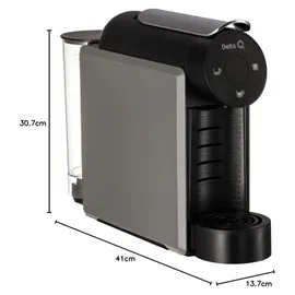 Delta Mini Qool Kapsel-Kaffeemaschine Grau/Silber
