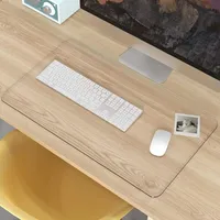 Schreibtischunterlage Transparent, 100 x 40cm PVC Schreibtischunterlage Durchsichtig, Rutschfeste Wasserdichte Runde Kanten desk mat, Schreibtisch Unterlage Geeignet für Büro, Schule und Zuhause