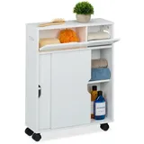 Relaxdays Nischenwagen, Schiebetüren, weiß