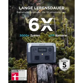 EcoFlow EF ECOFLOW RIVER 2 MAX mit XT60 Kabel 3.5M 512Wh Tragbare Powerstation, Solargenerator mit LiFeP04, Schnellladung in 1 Stunde,
