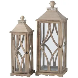 Boltze Holzlaterne KAROL, groß, 2er-set